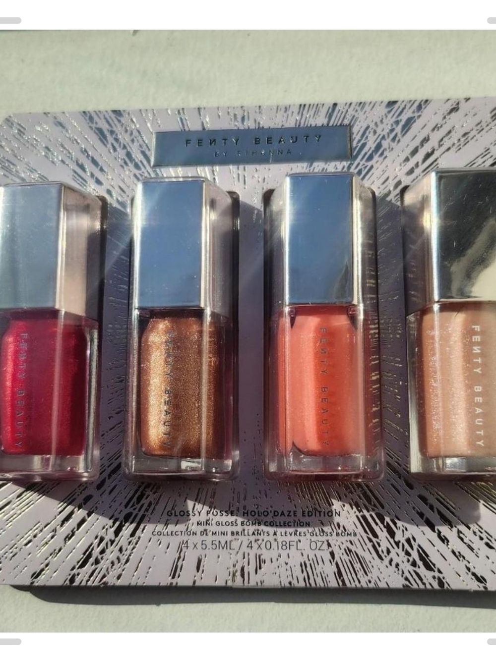 Fenty Beauty Mini Lip Gloss Set - Red, Bronze, Coral, Champagne